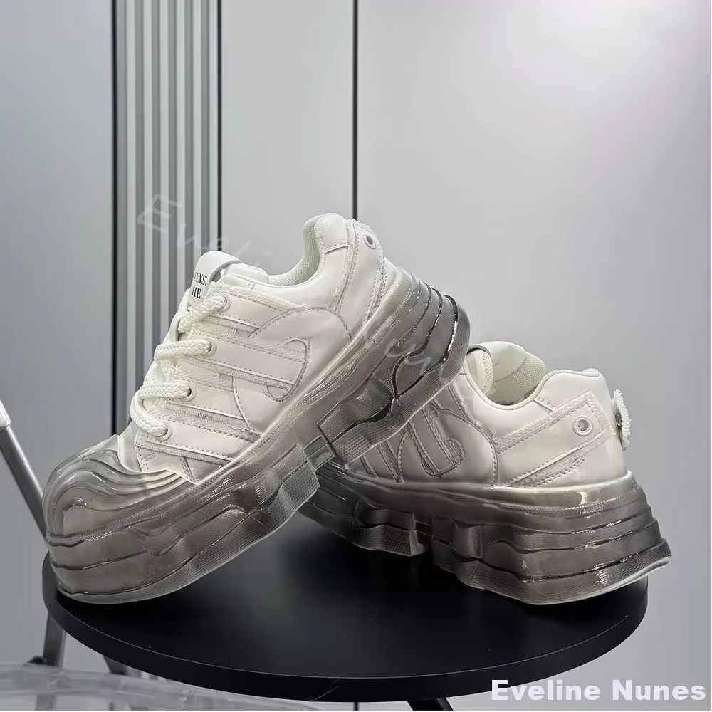 Unique Leather Work - Transparent Platform Sneakers Men 2026 Winter