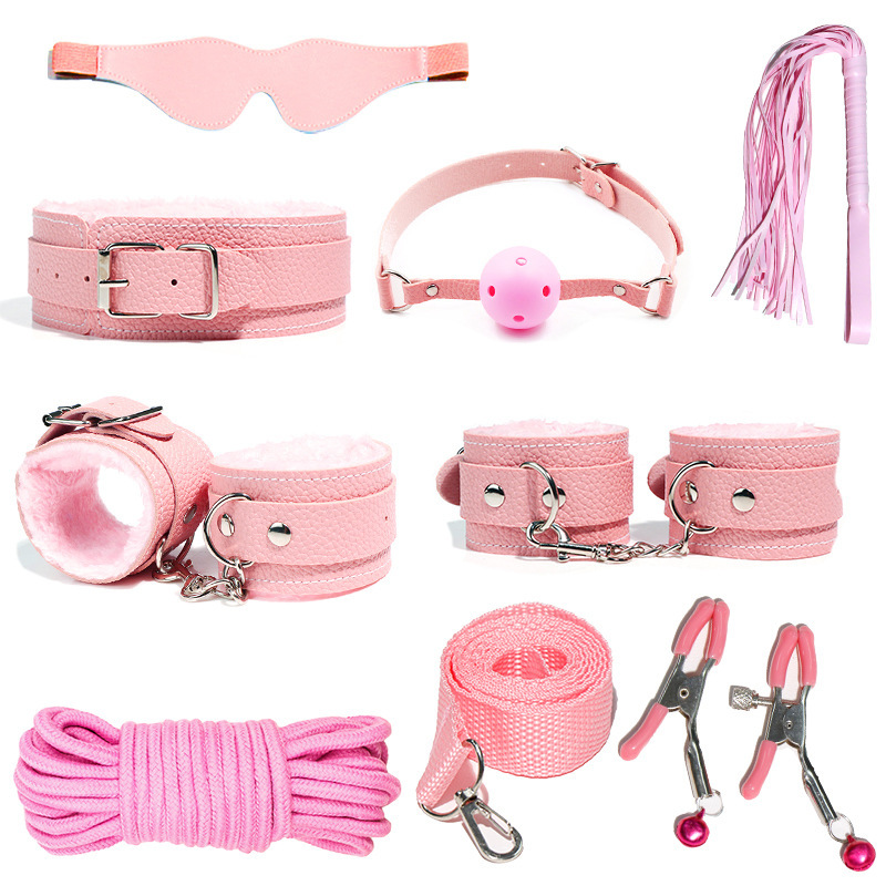 Leatherwork Tools - 6-10Pcs/Set Sexual Bondage Handcuff Whip Adult