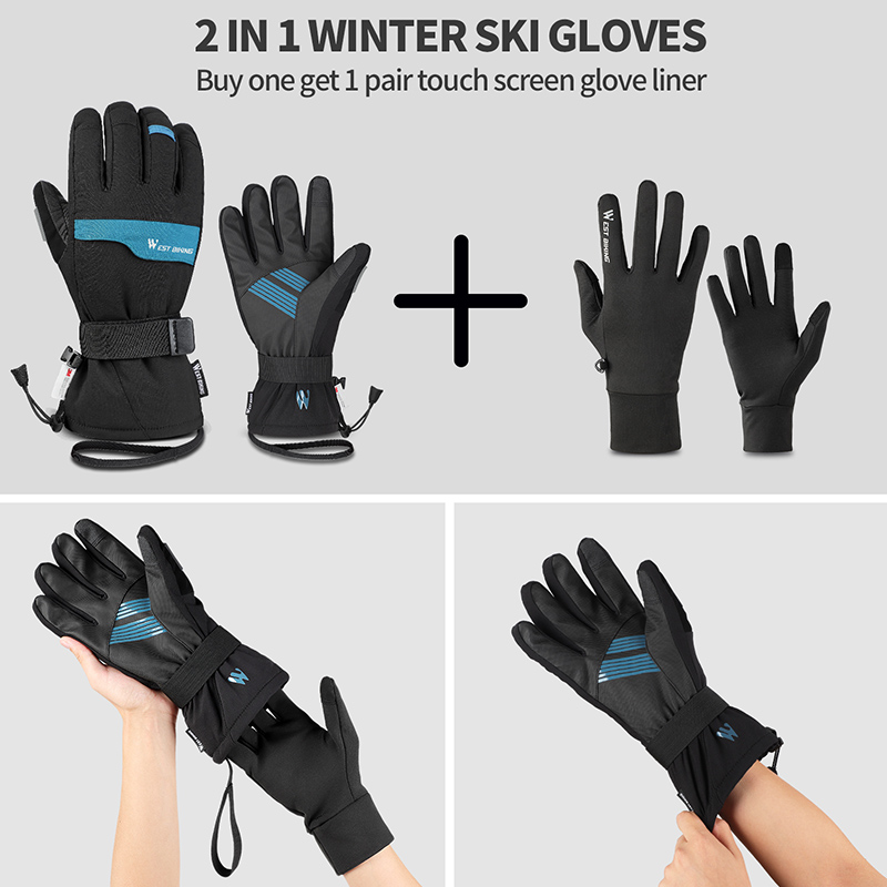 WEST BIKING  Winter 2 Pairs Su - Leather Work Winter Gloves review and price