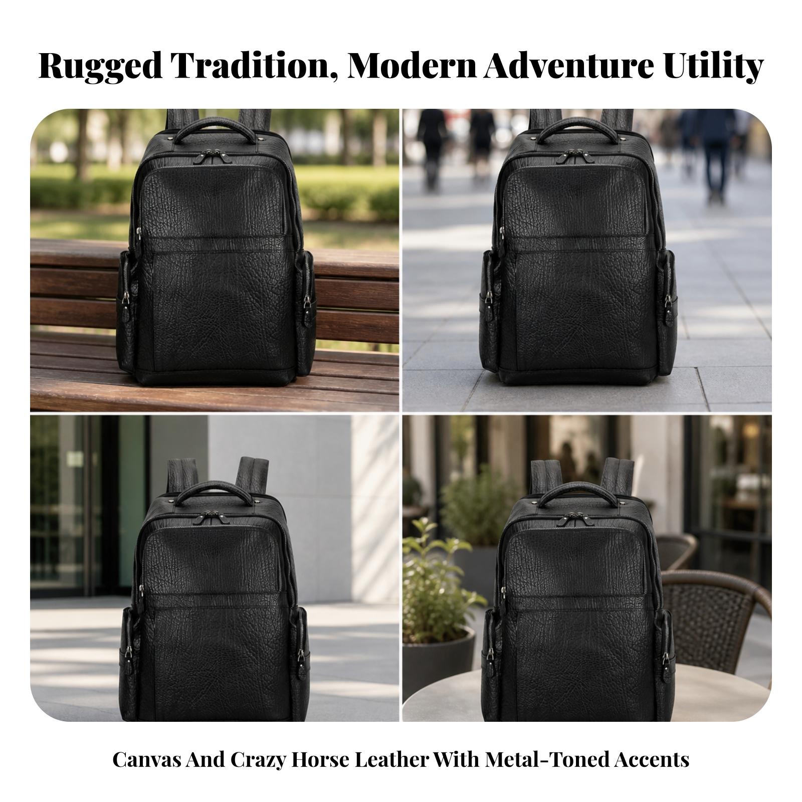 Cowhide Leather Travel Rucksac - Leather Work Rucksack review and price