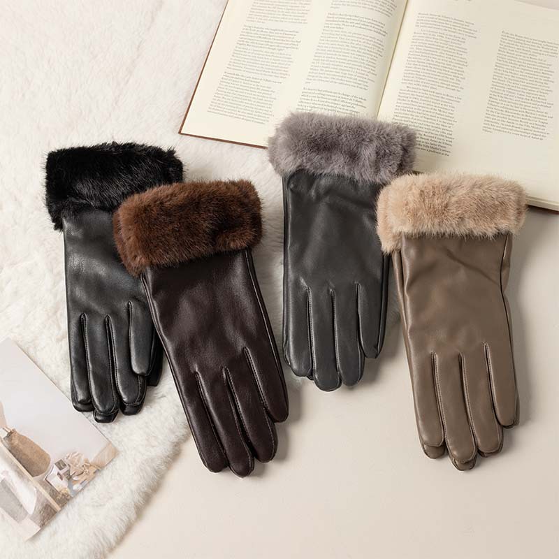 Mao Kou Leather Gloves PU Leat - Leather Work Winter Gloves review and price