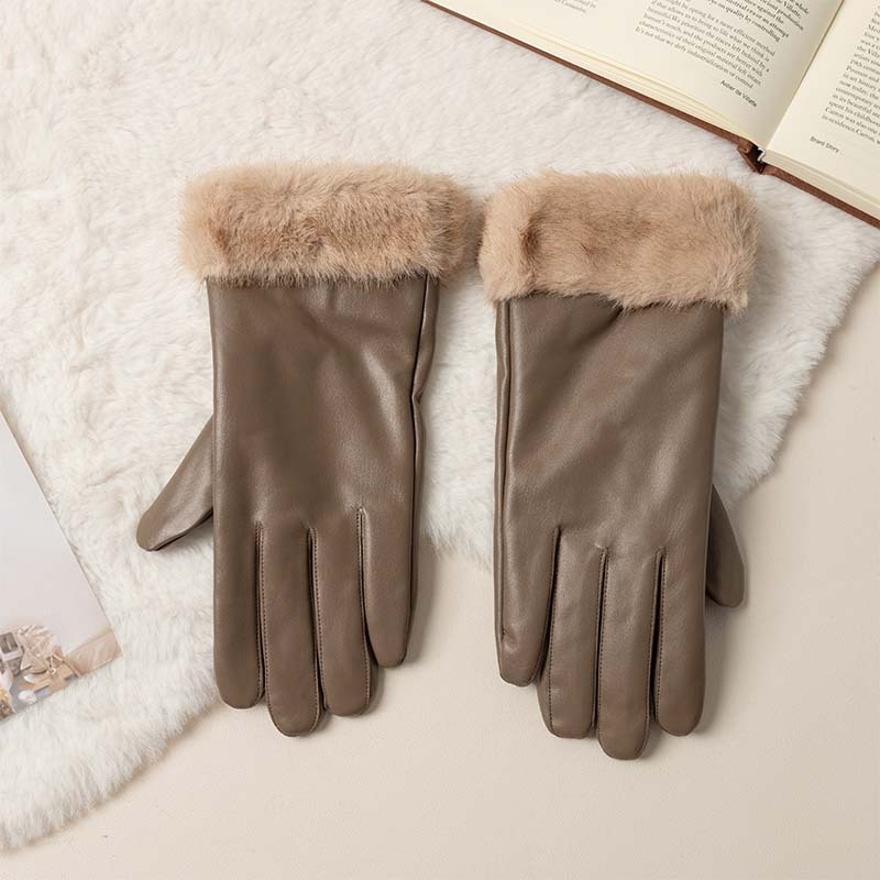 Mao Kou Leather Gloves PU Leat - Leather Work Winter Gloves review and price