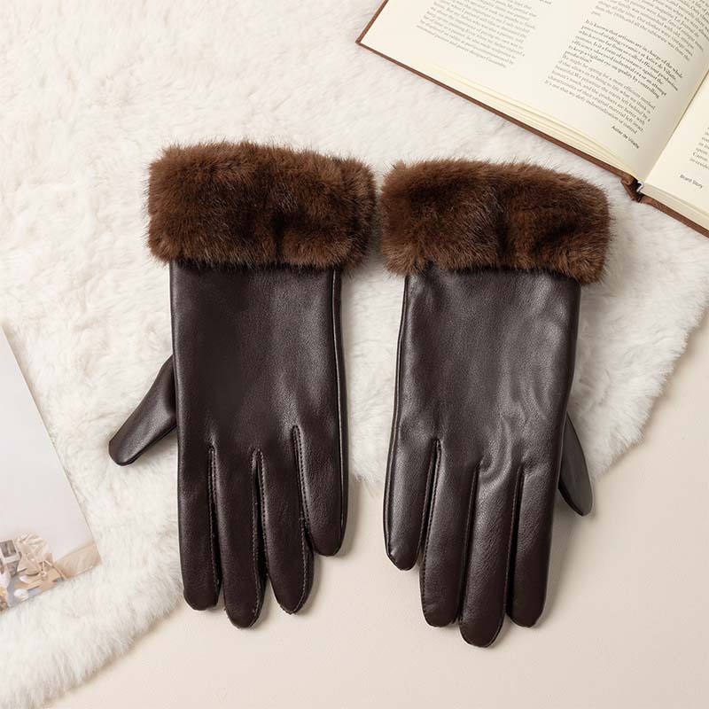 Mao Kou Leather Gloves PU Leat - Leather Work Winter Gloves review and price