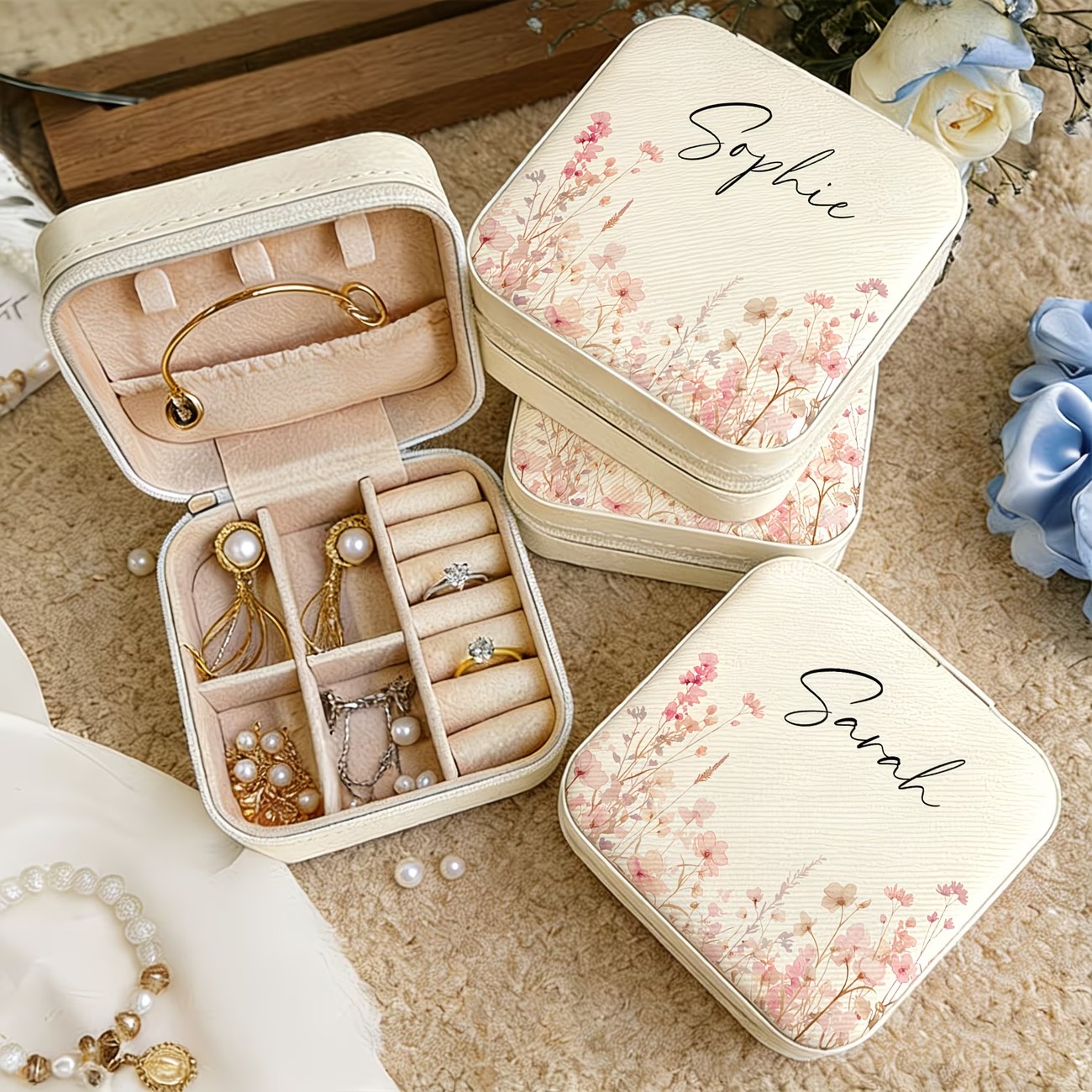 Custom Beige Jewelry Box Featu - Leatherwork Beginner review and price