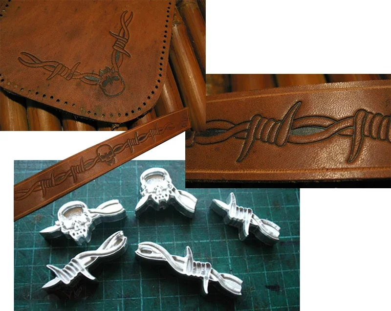 5pcs Thorns and skull pattern  - Unique Leather Work review and price