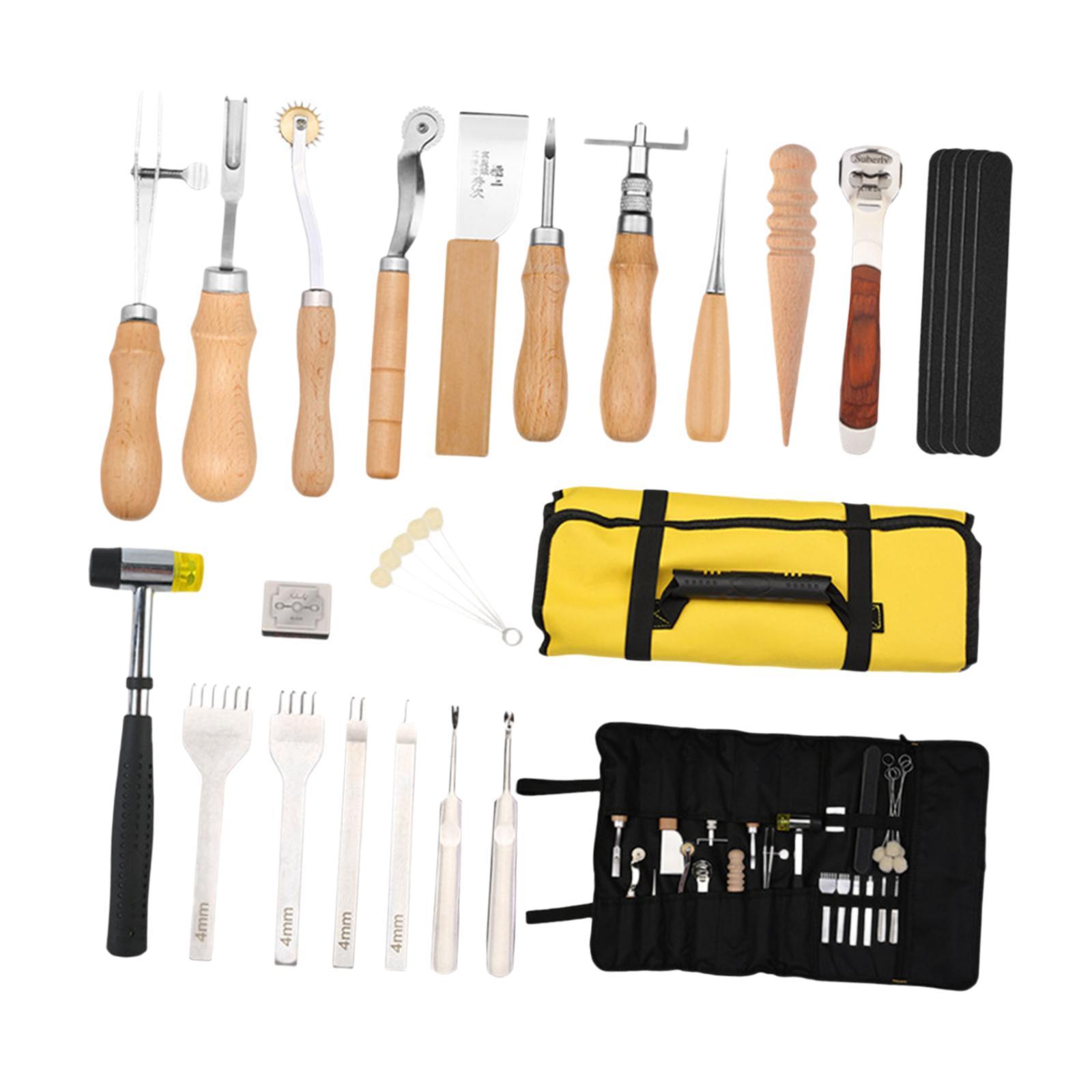 29x PU Leather Working Kit Equ - Leatherwork Beginner Tools review and price