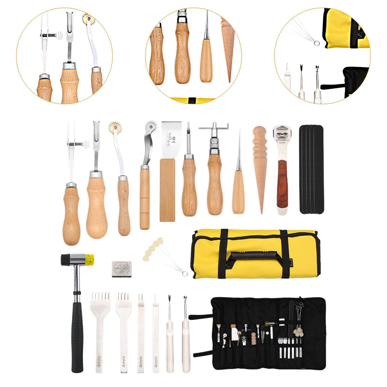 29x PU Leather Working Kit Equ - Leatherwork Beginner Tools review and price