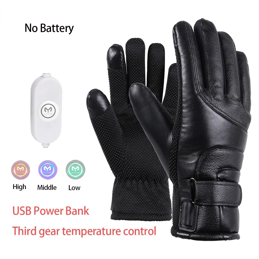 Men Women Electric Heated Skii - Leather Work Winter Gloves review and price