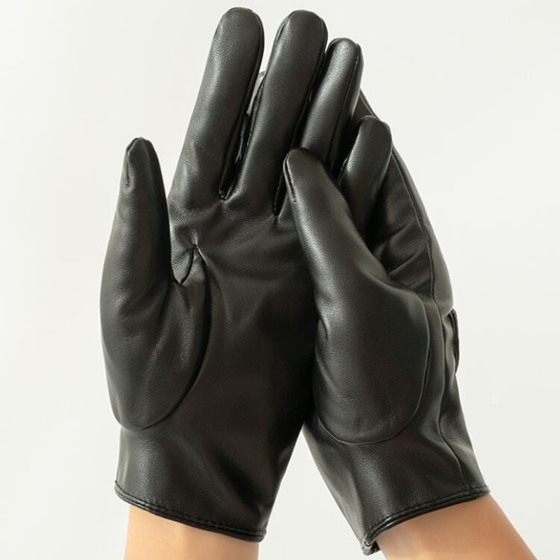 Women's Hollow Peach Heart PU  - Leather Work Winter Gloves review and price
